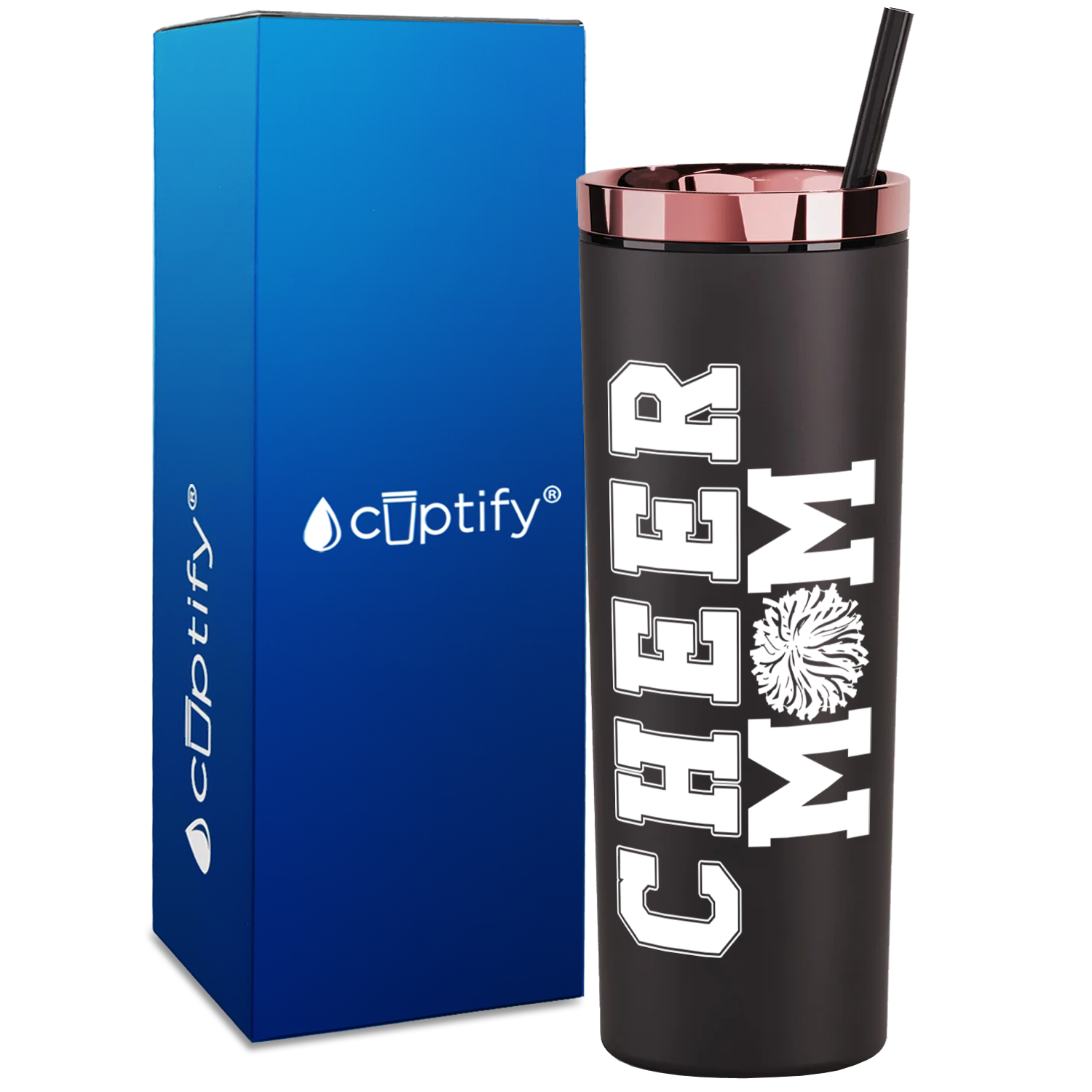 Cheer Mom on 18oz Acrylic Skinny Tumbler