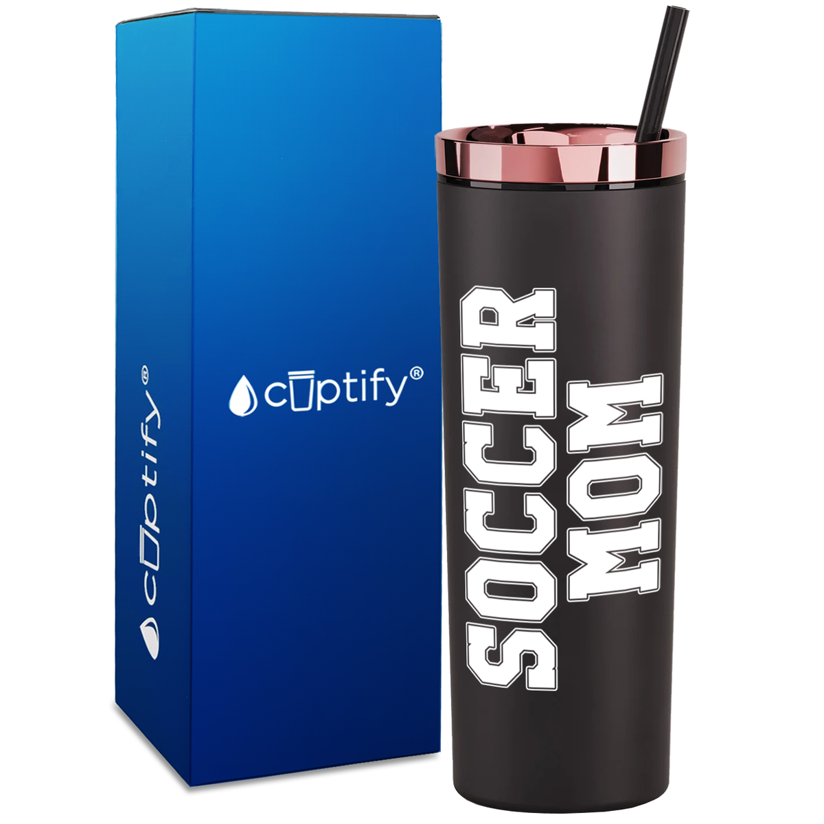 Soccer Mom on 18oz Acrylic Skinny Tumbler