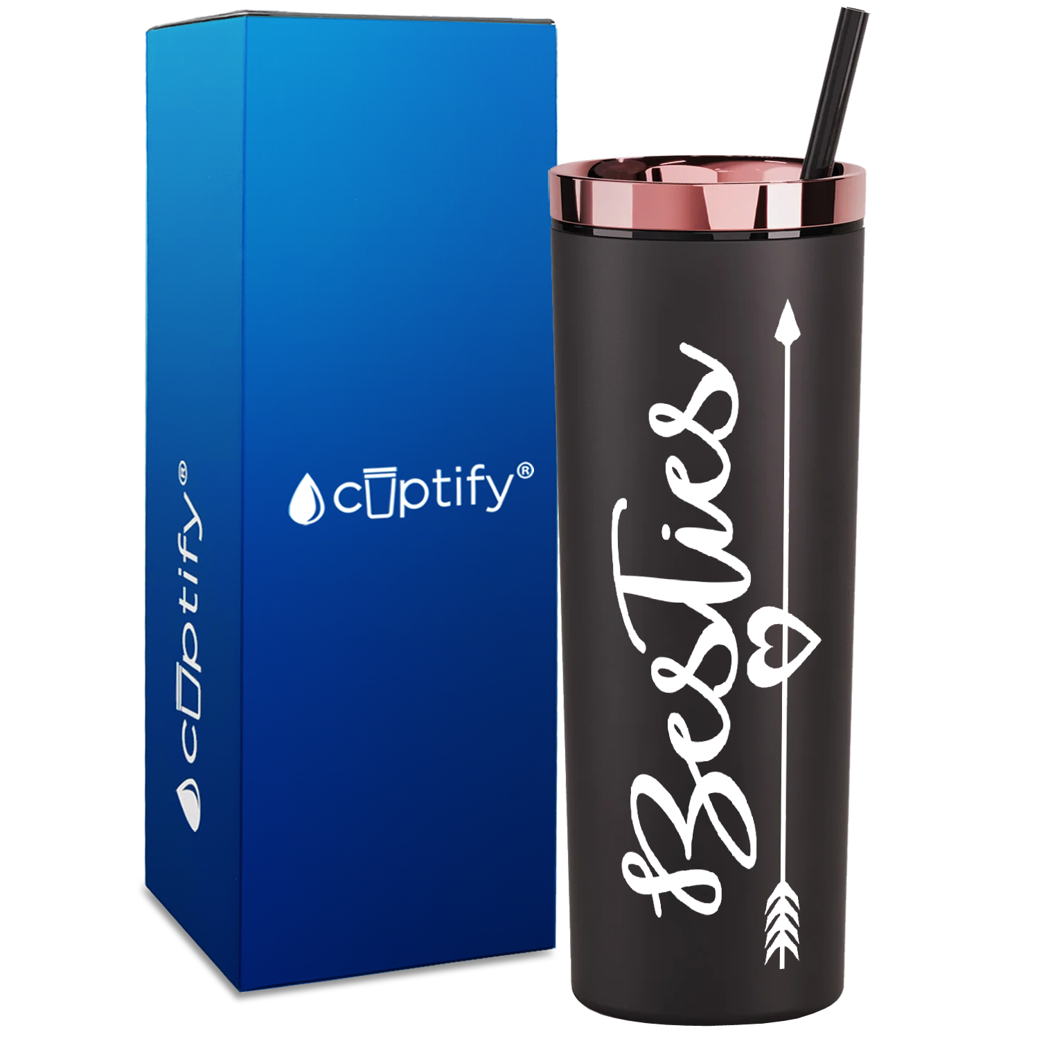 Best Friend Besties on 18oz Acrylic Skinny Tumbler