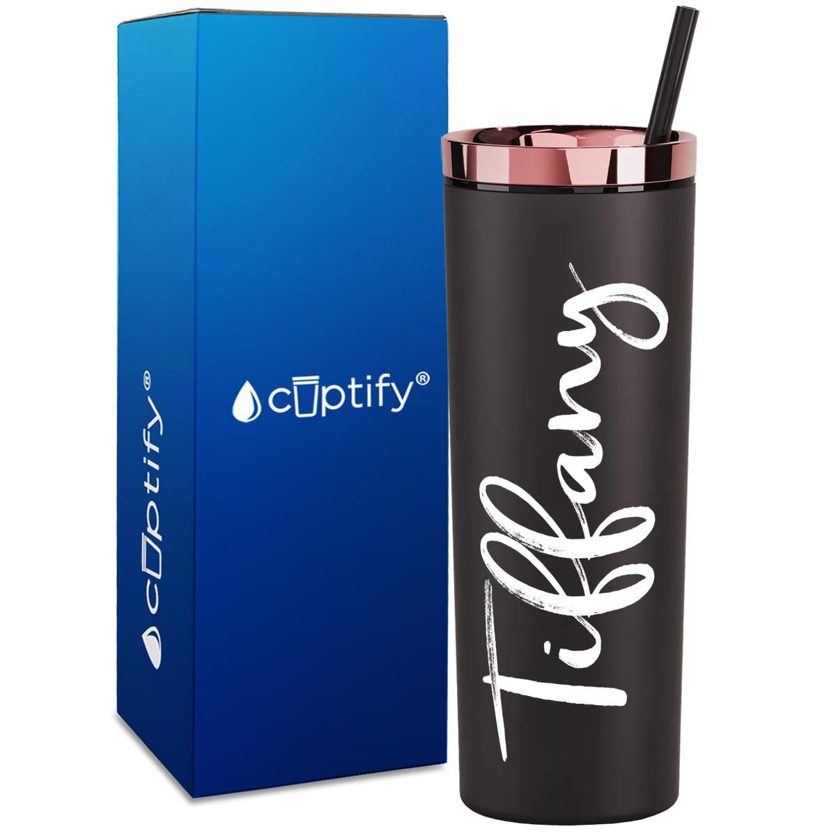 Personalized Tiffany Style on 18oz Acrylic Skinny Tumbler