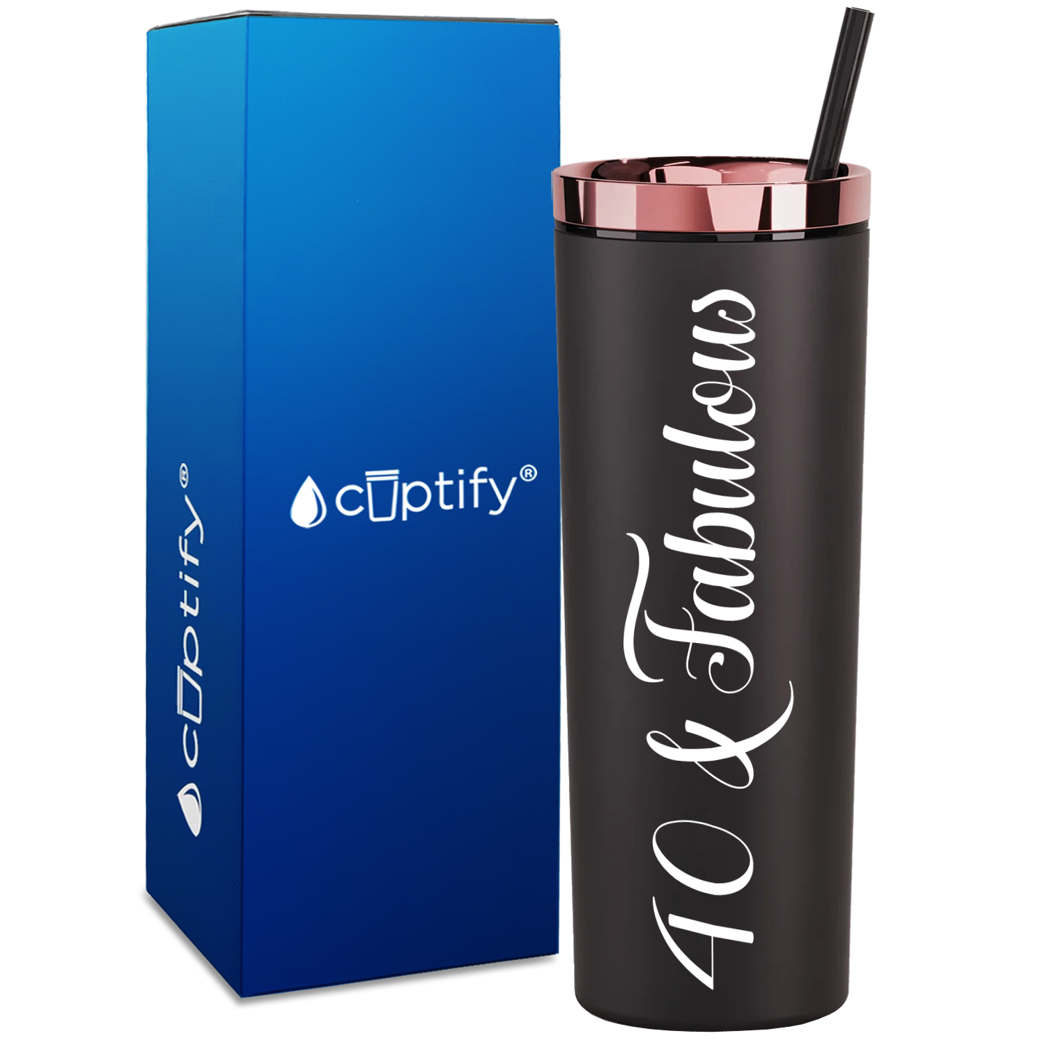 40 and Fabulous on 18oz Acrylic Skinny Tumbler