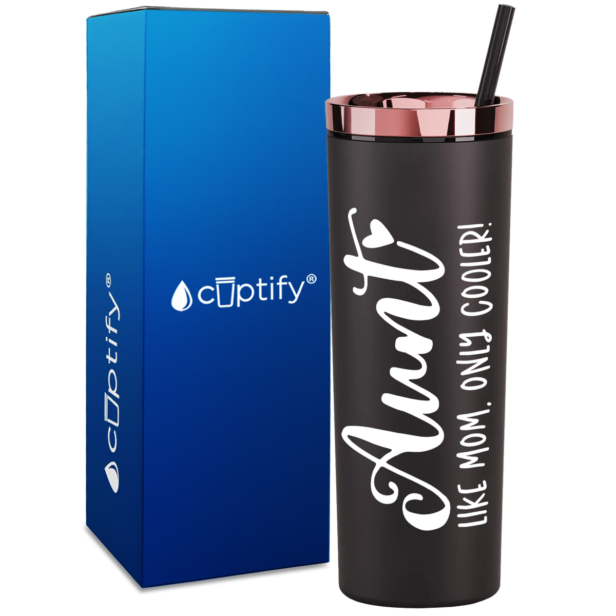Aunt Like Mom Only Cooler on 18oz Acrylic Skinny Tumbler