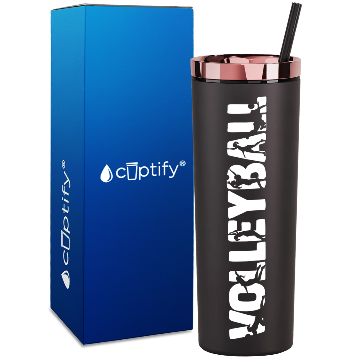 Volleyball Players on 18oz Acrylic Skinny Tumbler