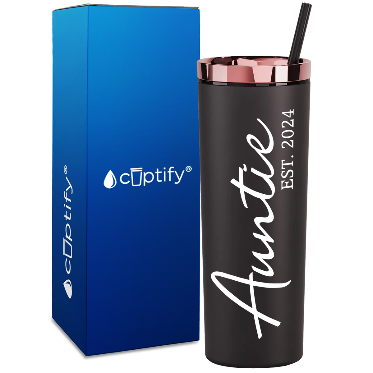 Auntie Established on 18oz Acrylic Skinny Tumbler