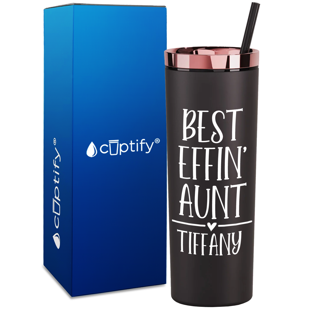 Personalized Best Effin' Aunt on 18oz Acrylic Skinny Tumbler