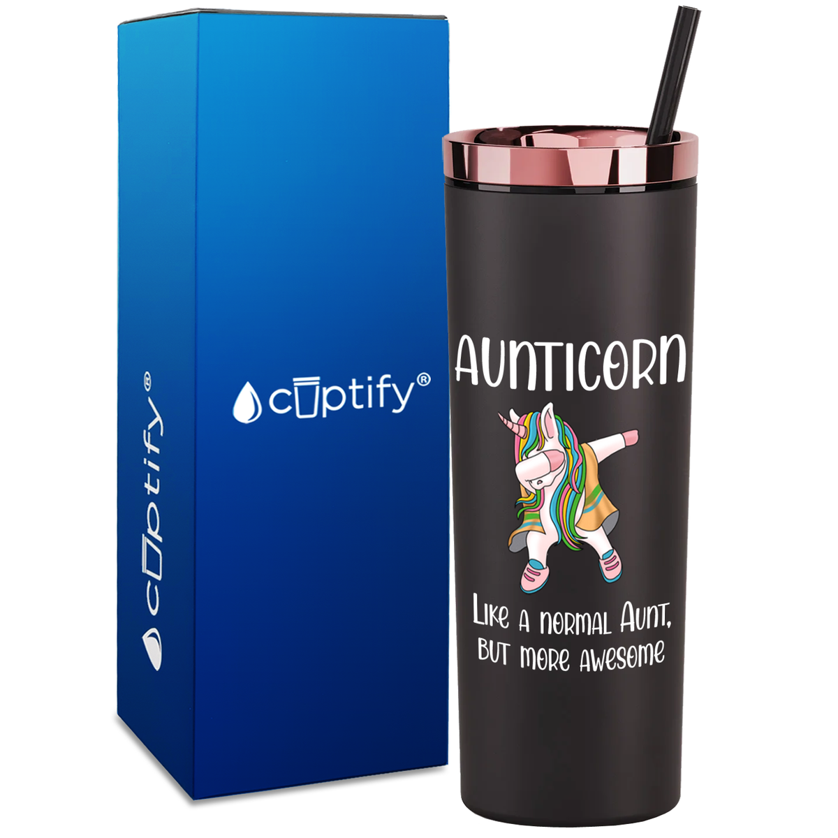 Aunticorn on 18oz Acrylic Skinny Tumbler