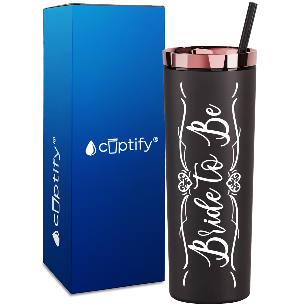Bride To Be Heart Decorative on 18oz Acrylic Skinny Tumbler