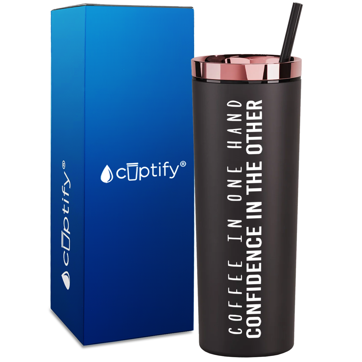 Coffee in One Hand on 18oz Acrylic Skinny Tumbler