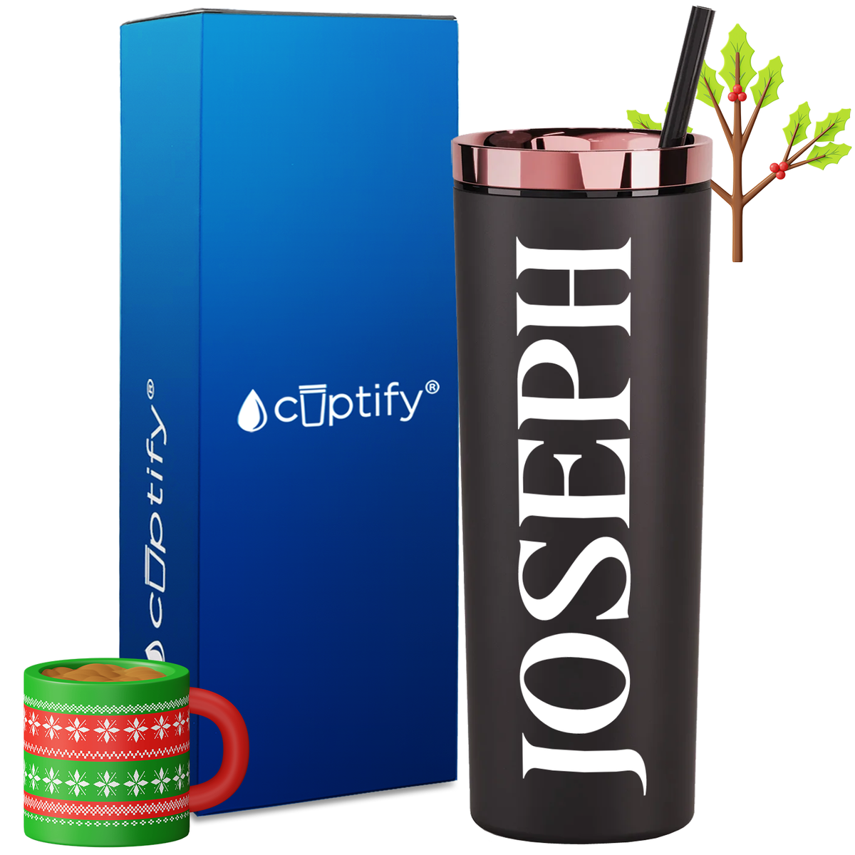 Personalized Merry Style on 18oz Acrylic Christmas Tumbler