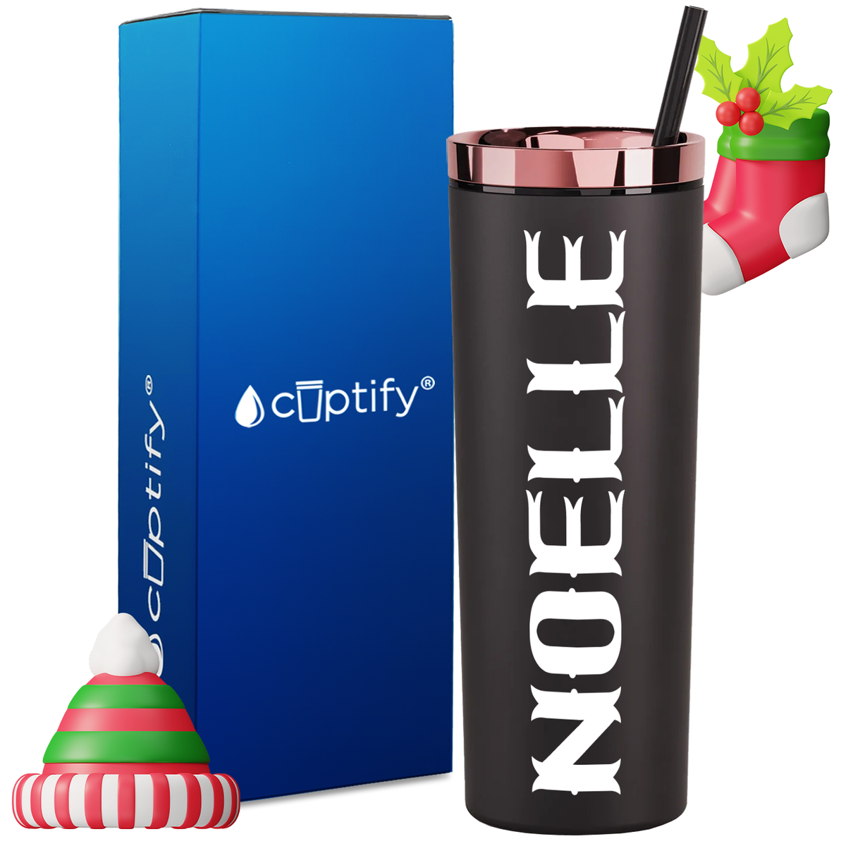 Personalized Claus Style on 18oz Acrylic Christmas Tumbler