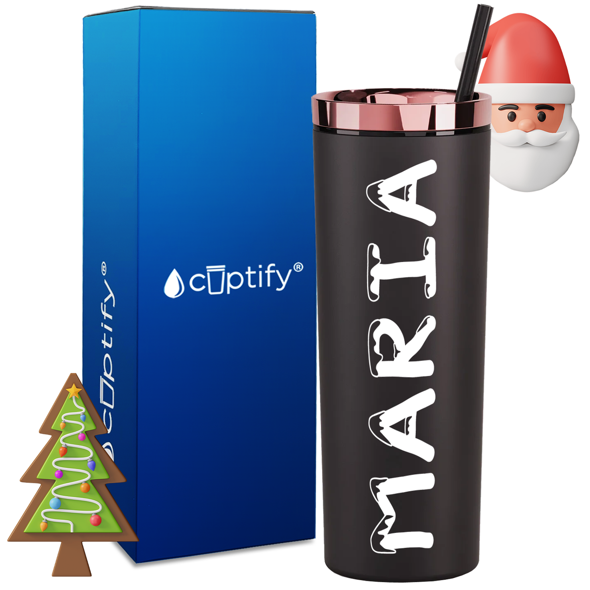 Personalized Snowy Style on 18oz Acrylic Christmas Tumbler