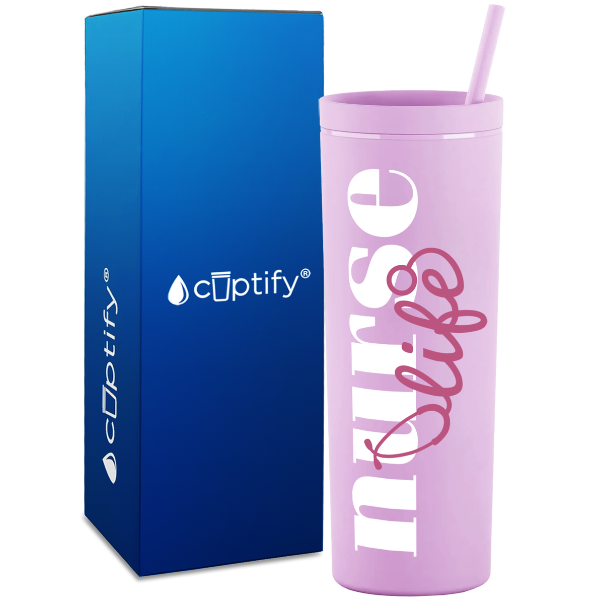 Nurse Life on 18oz Acrylic Skinny Tumbler