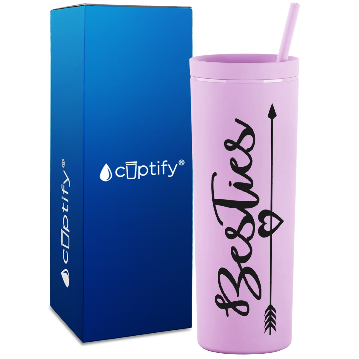 Best Friend Besties on 18oz Acrylic Skinny Tumbler