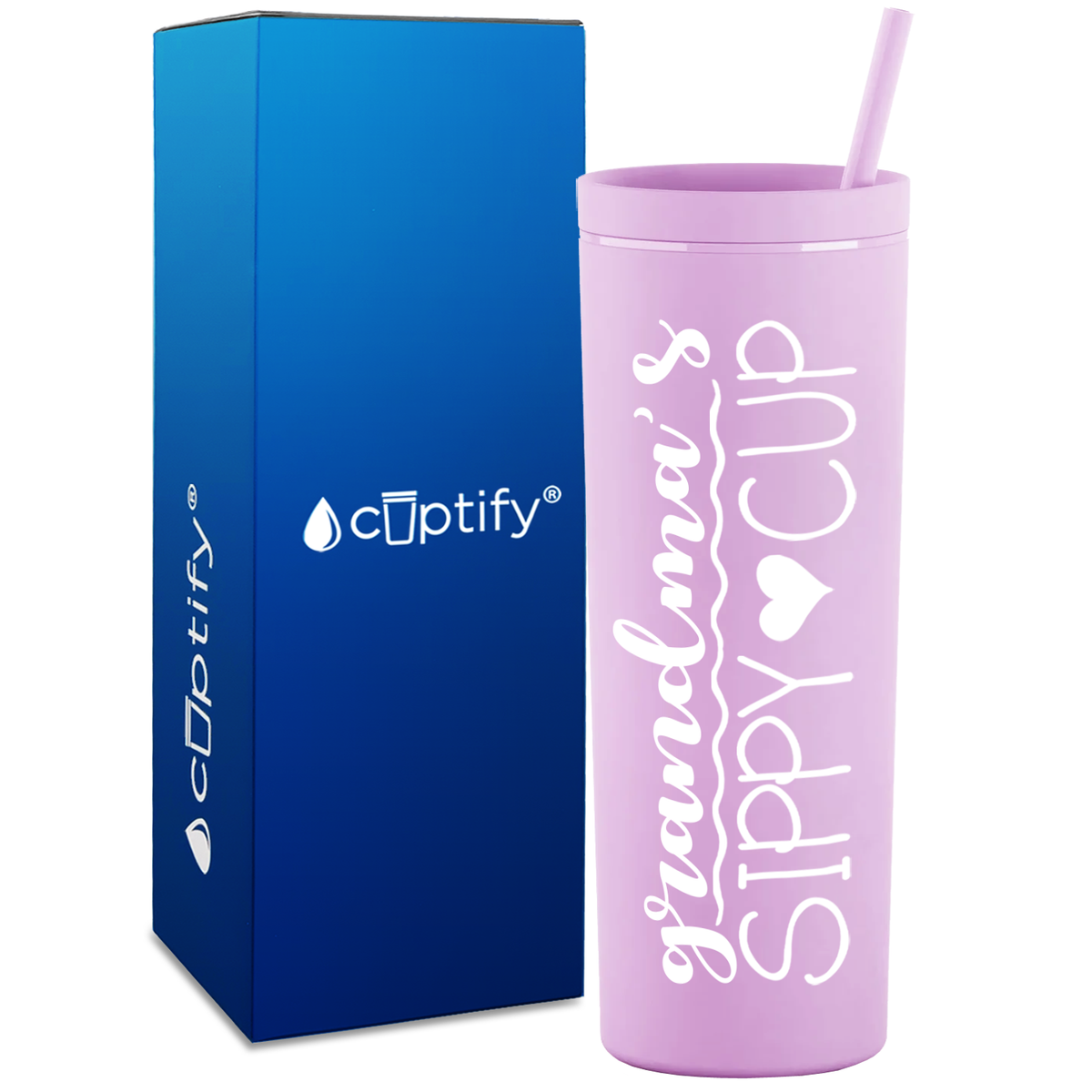 Grandma's Sippy Cup on 18oz Acrylic Skinny Tumbler