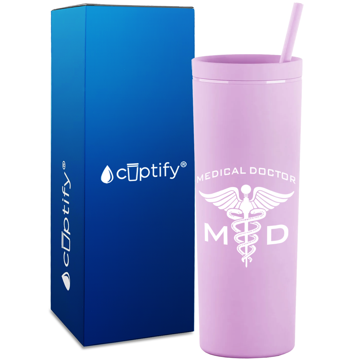 MD Medical Doctor on 18oz Acrylic Skinny Tumbler