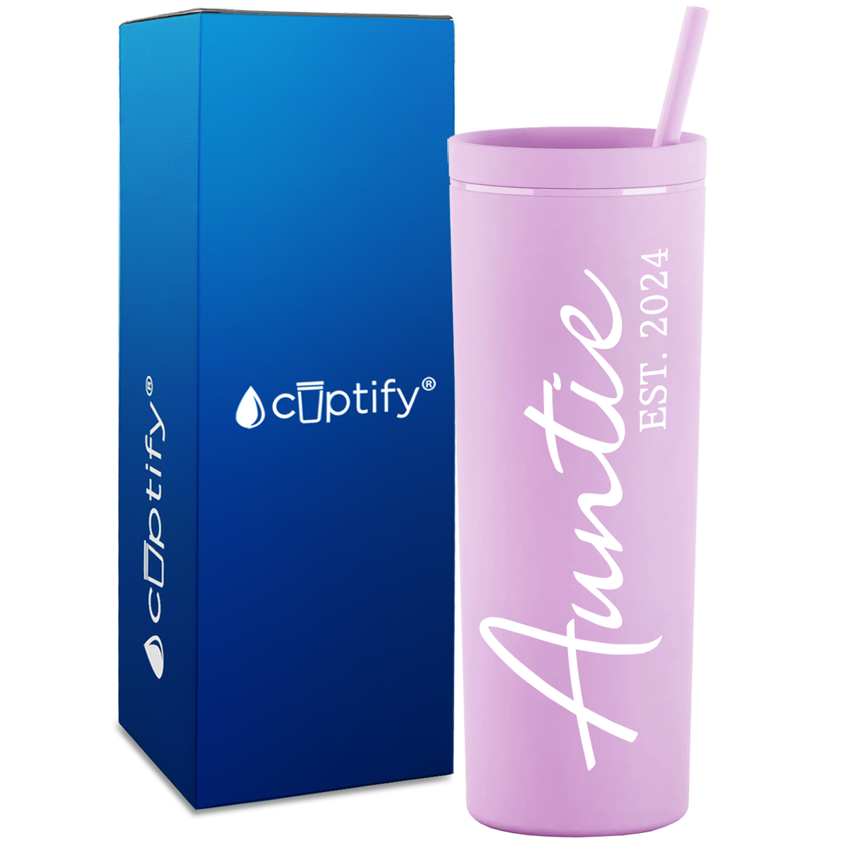 Auntie Established on 18oz Acrylic Skinny Tumbler