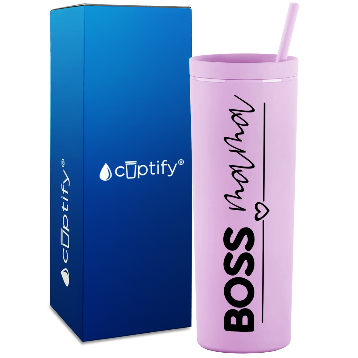 Boss Mama on 18oz Acrylic Skinny Tumbler