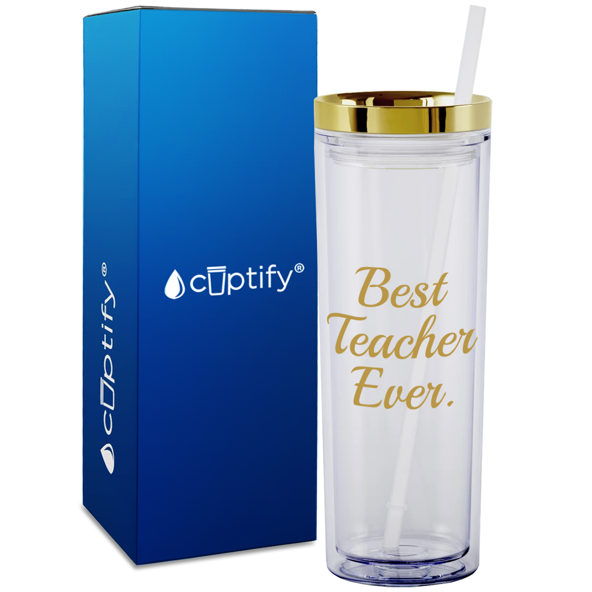 Best Teacher Ever on 18oz Acrylic Teacher Tumbler
