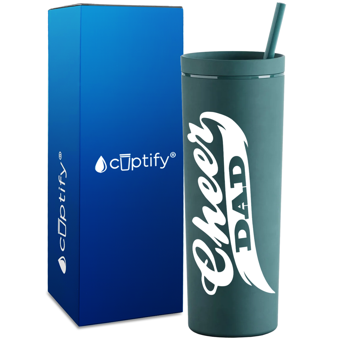 Cheer Dad on 18oz Acrylic Skinny Tumbler