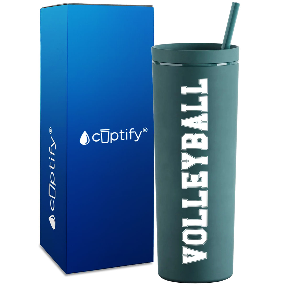 Volleyball on 18oz Acrylic Skinny Tumbler