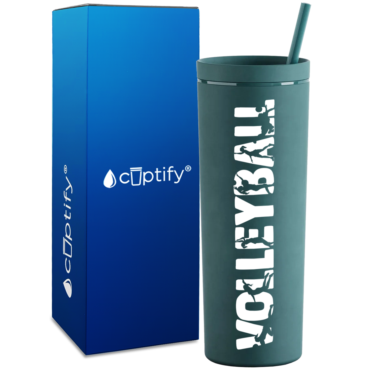 Volleyball Players on 18oz Acrylic Skinny Tumbler