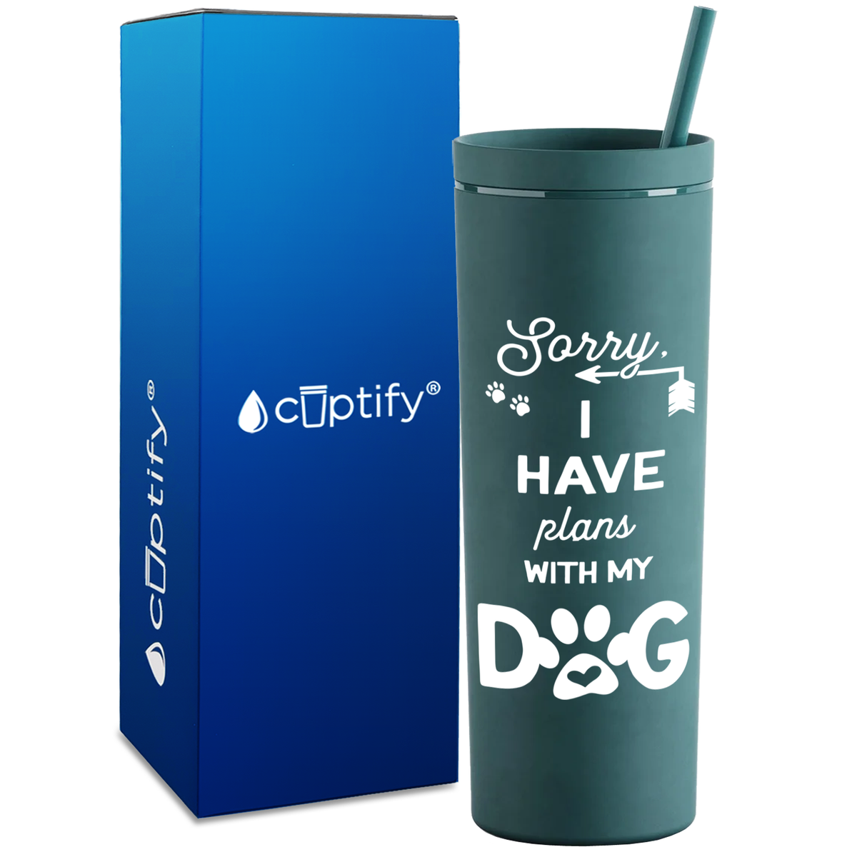 Sorry I have Plans with my Dog on 18oz Acrylic Skinny Tumbler