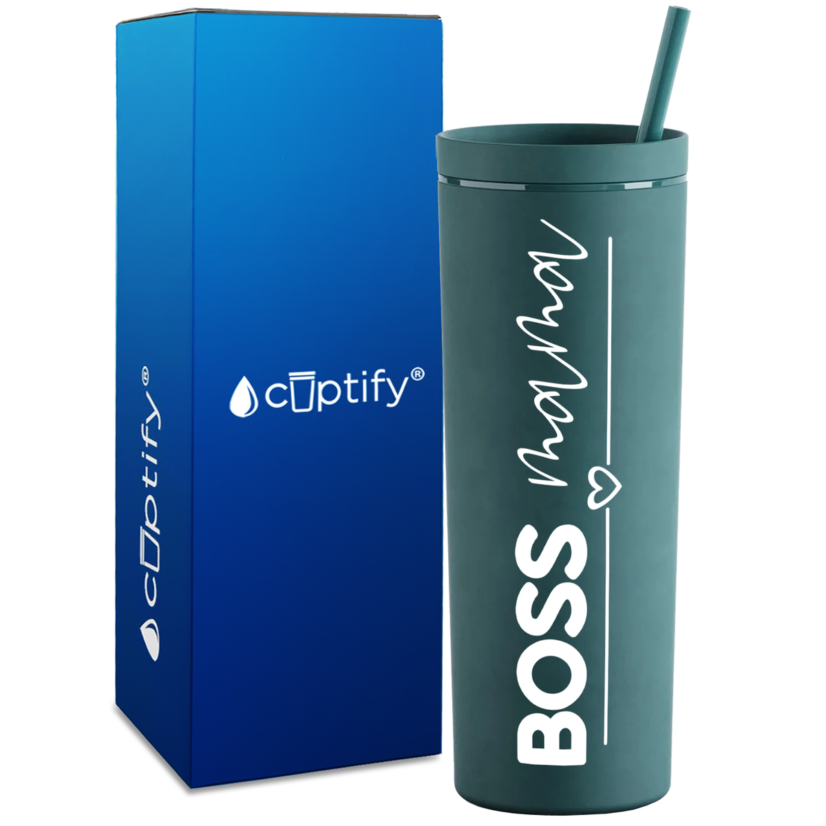 Boss Mama on 18oz Acrylic Skinny Tumbler