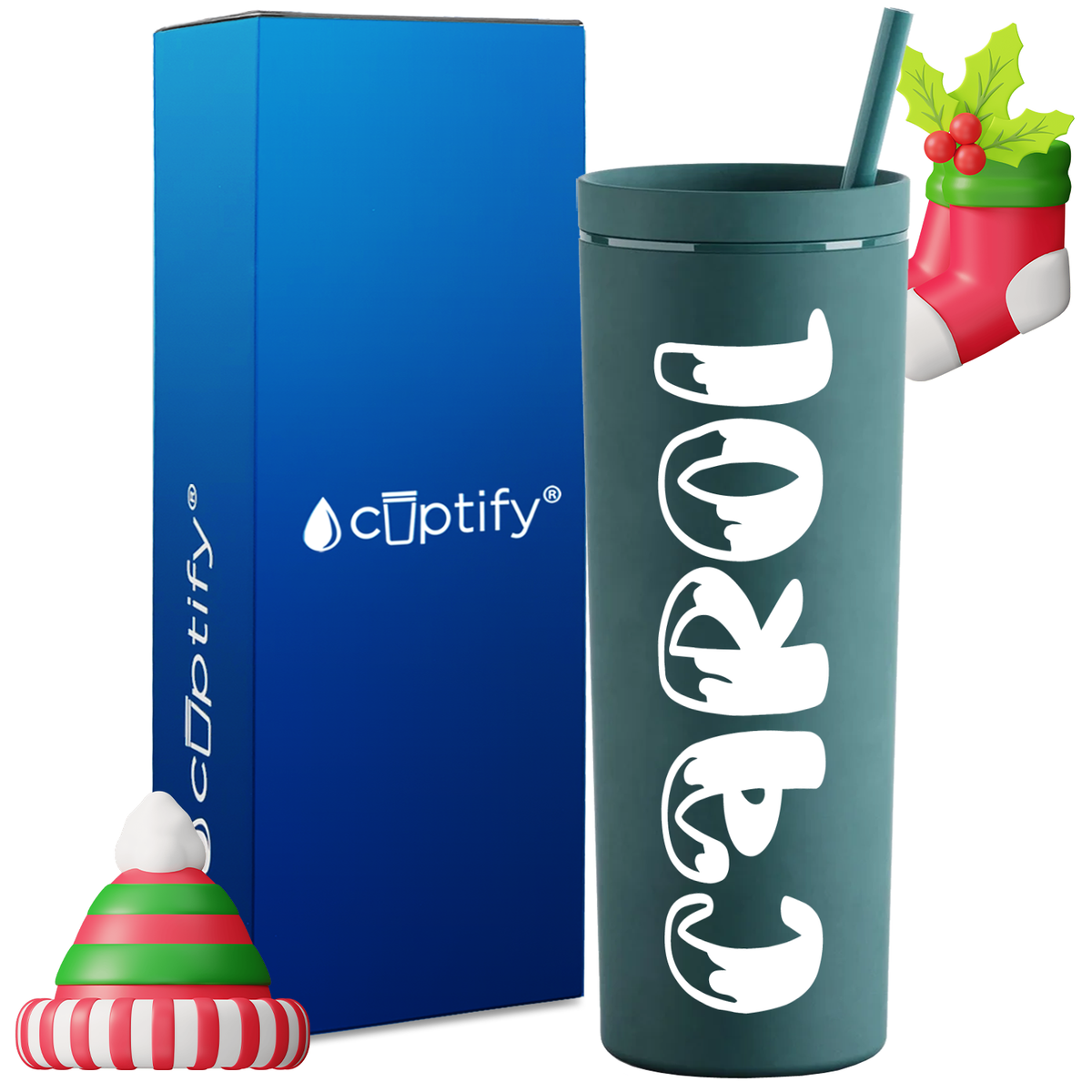 Personalized Frosty Style on 18oz Acrylic Christmas Tumbler