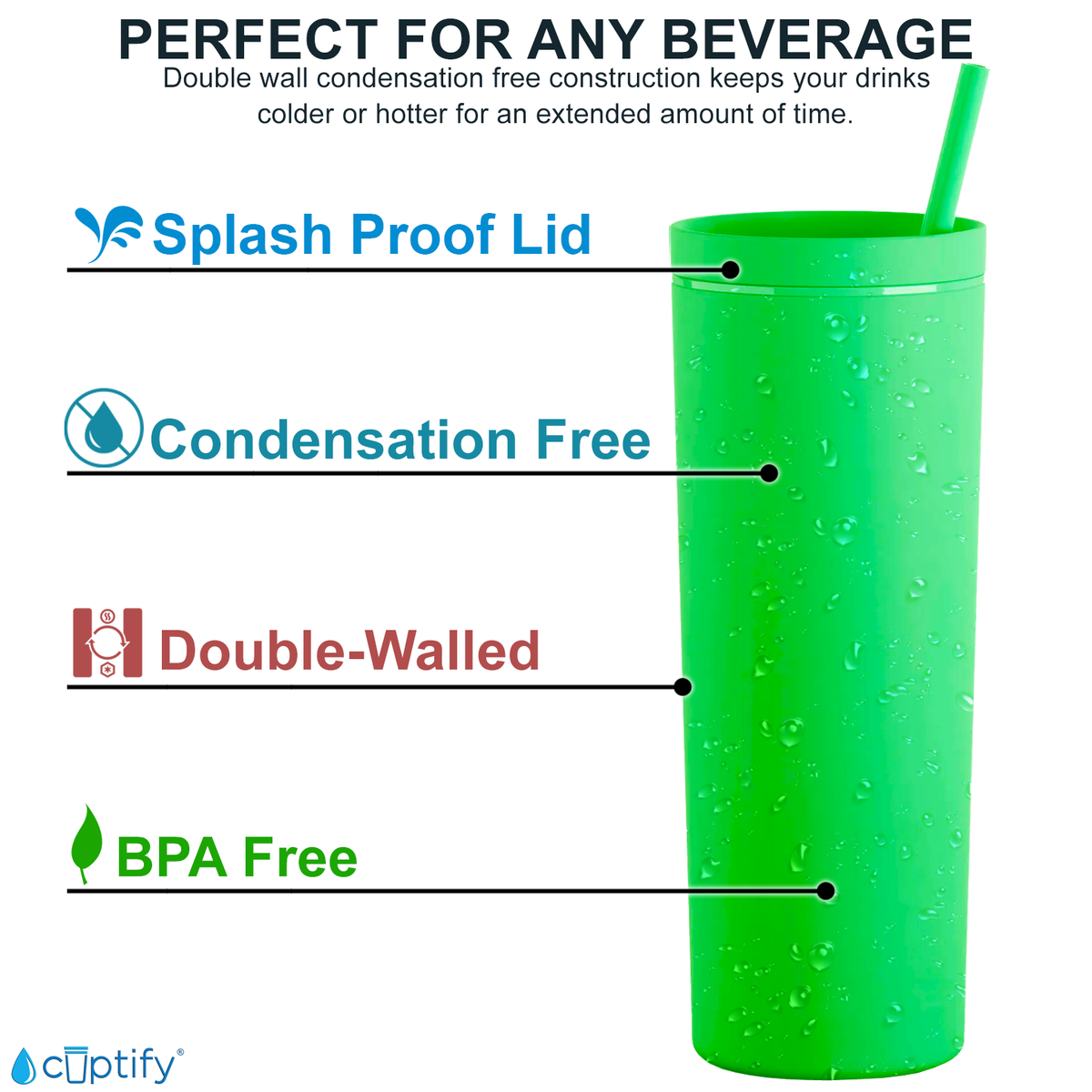 Cute Greeny on 18oz Acrylic Halloween Skinny Tumbler