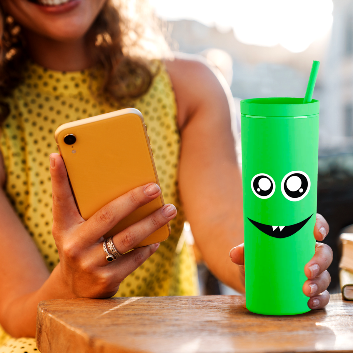 Cute Greeny on 18oz Acrylic Halloween Skinny Tumbler