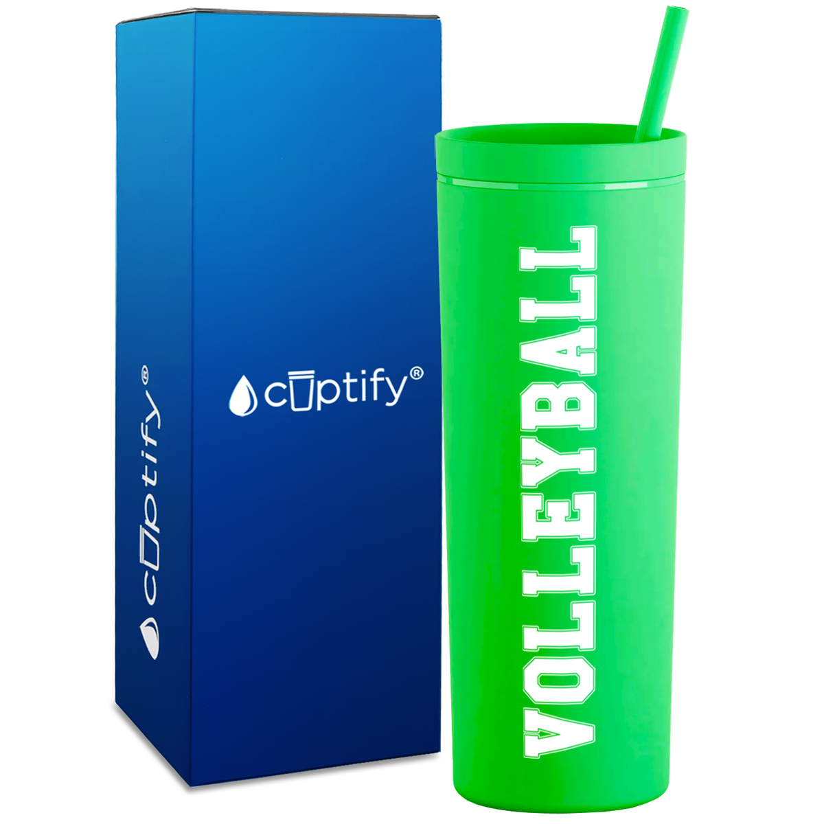 Volleyball on 18oz Acrylic Skinny Tumbler