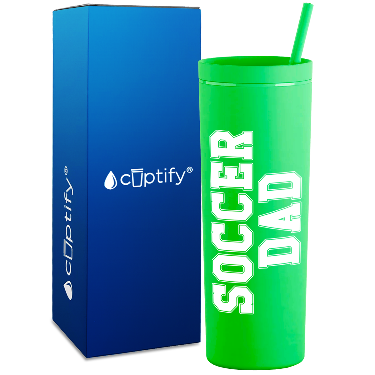 Soccer Dad on 18oz Acrylic Skinny Tumbler