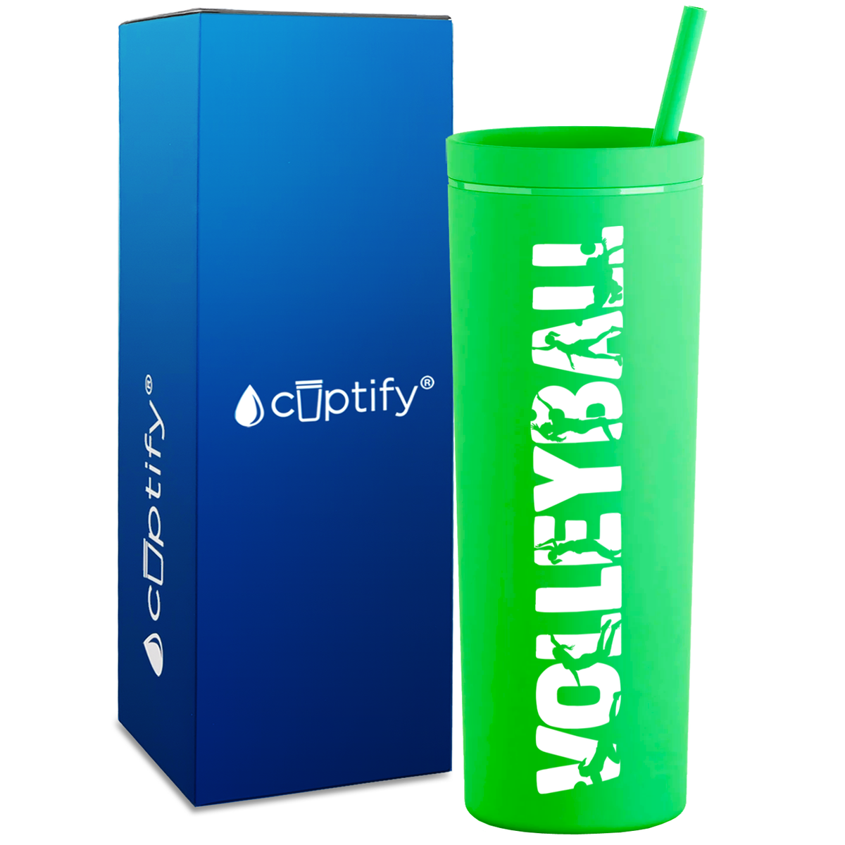 Volleyball Players on 18oz Acrylic Skinny Tumbler