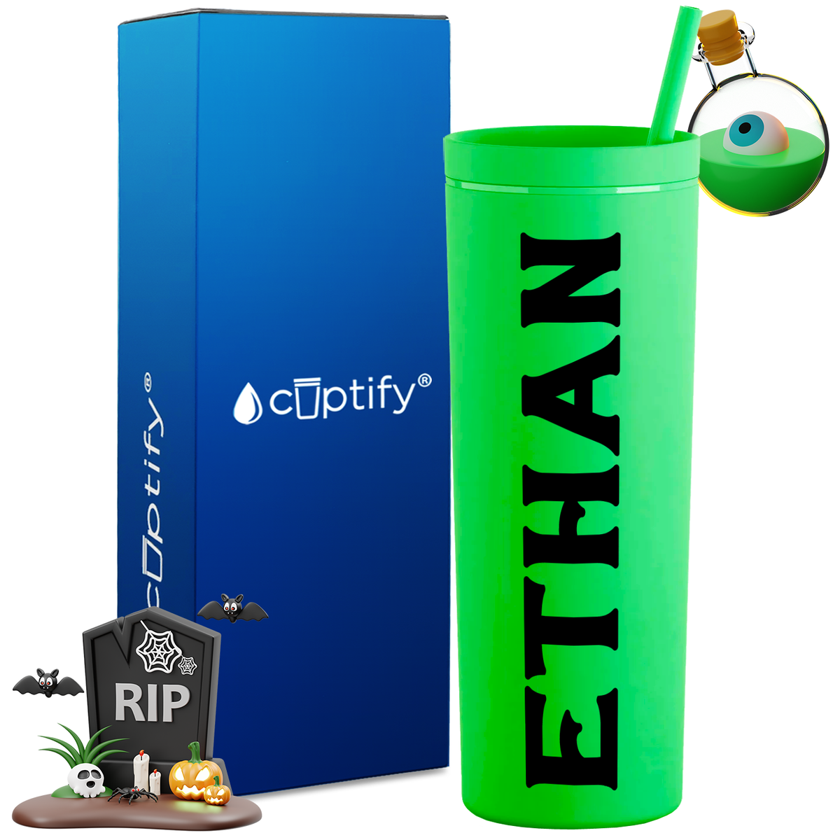 Personalized Grim Style on 18oz Acrylic Halloween Tumbler