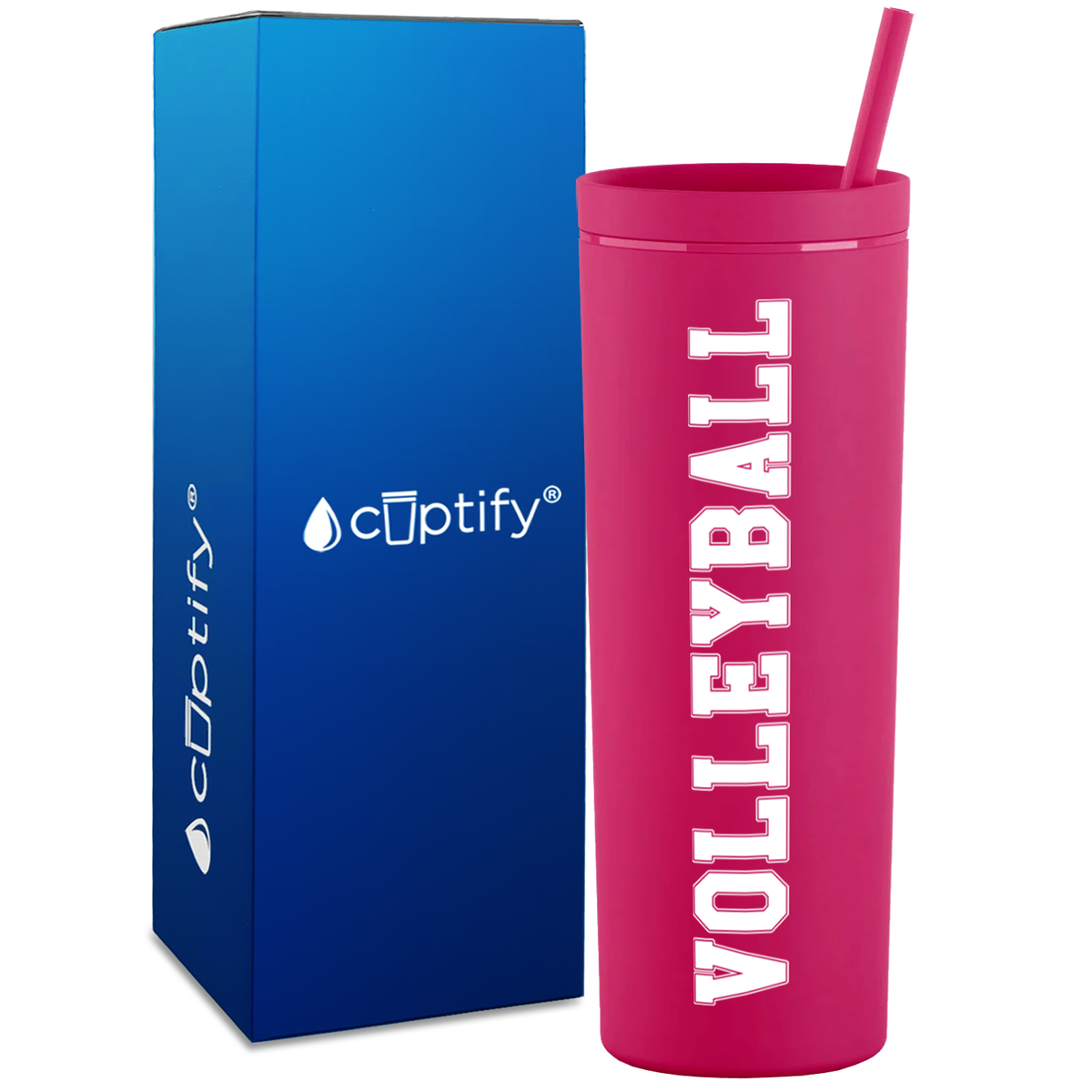 Volleyball on 18oz Acrylic Skinny Tumbler