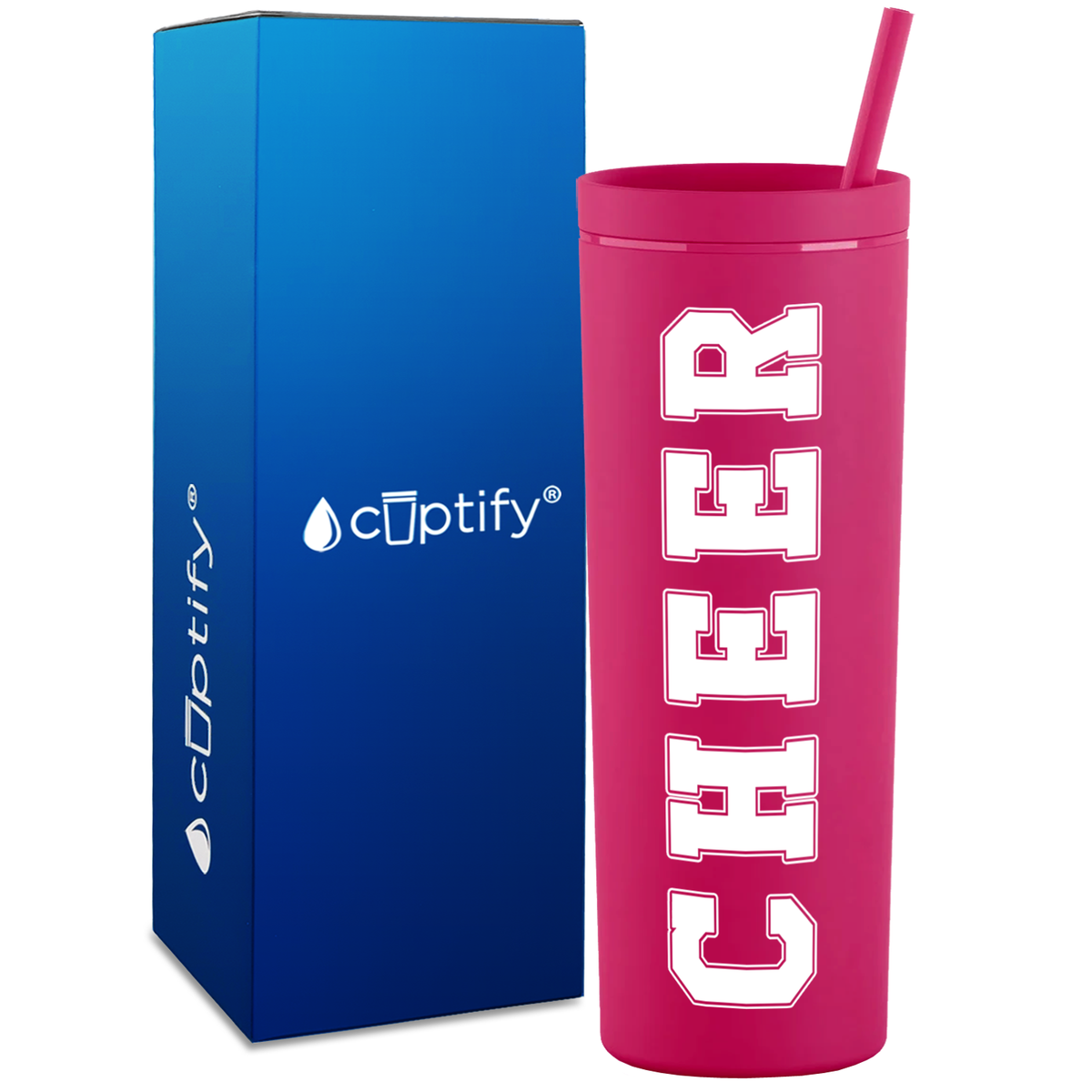 Cheer on 18oz Acrylic Skinny Tumbler