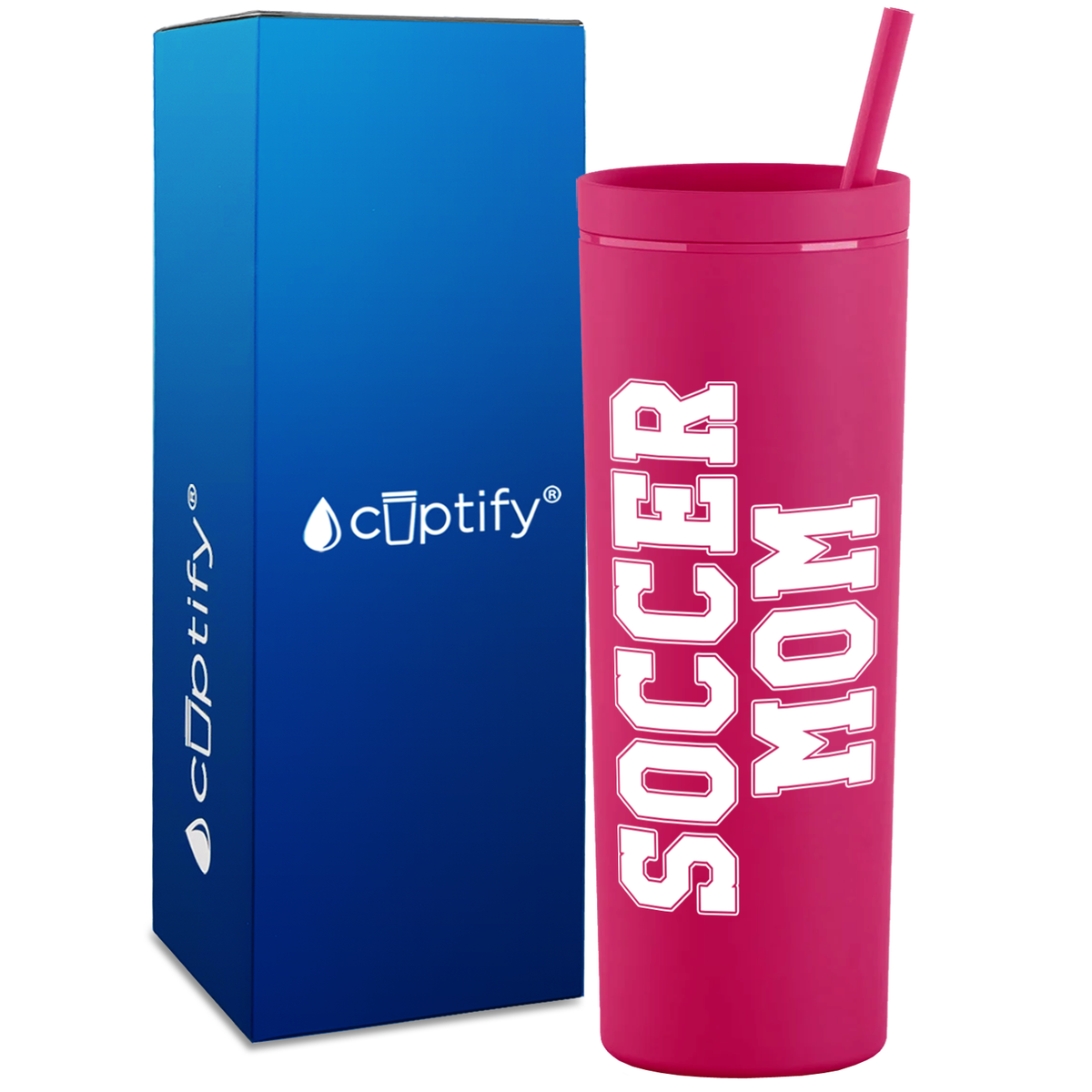 Soccer Mom on 18oz Acrylic Skinny Tumbler