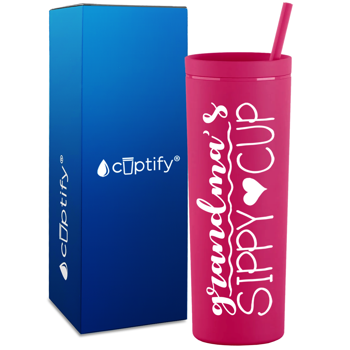 Grandma's Sippy Cup on 18oz Acrylic Skinny Tumbler