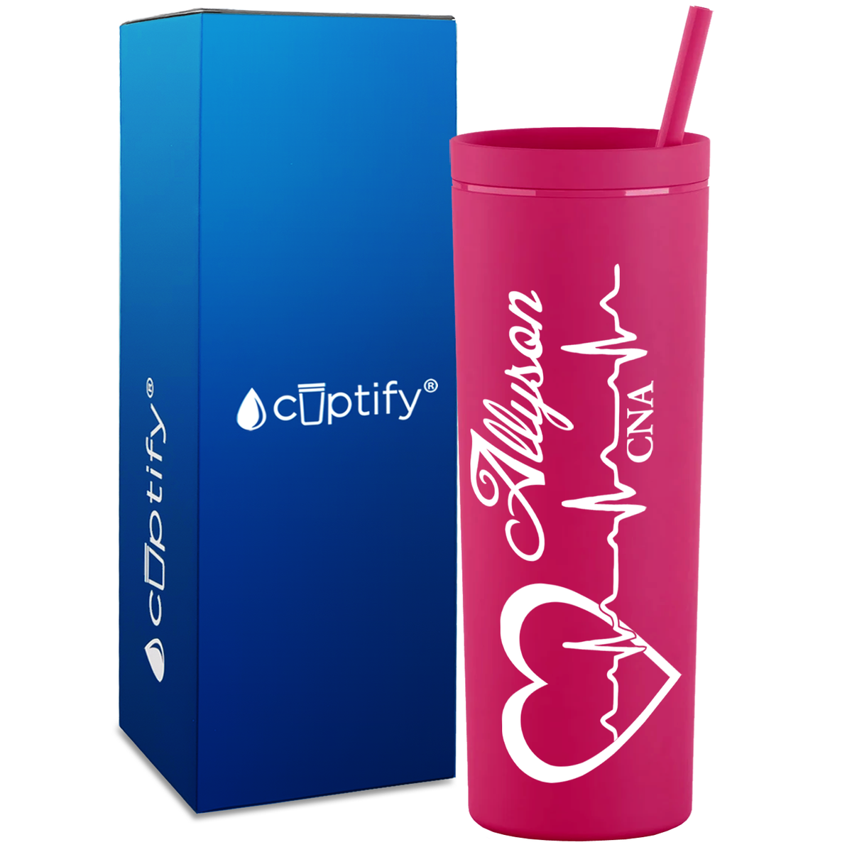 Personalized CNA Certified Nurse Assistant on 18oz Acrylic Skinny Tumbler