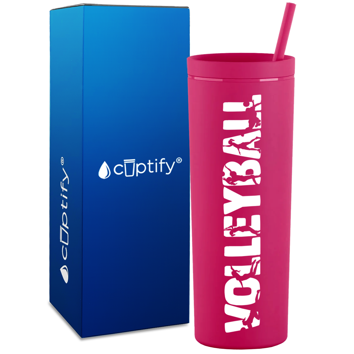 Volleyball Players on 18oz Acrylic Skinny Tumbler