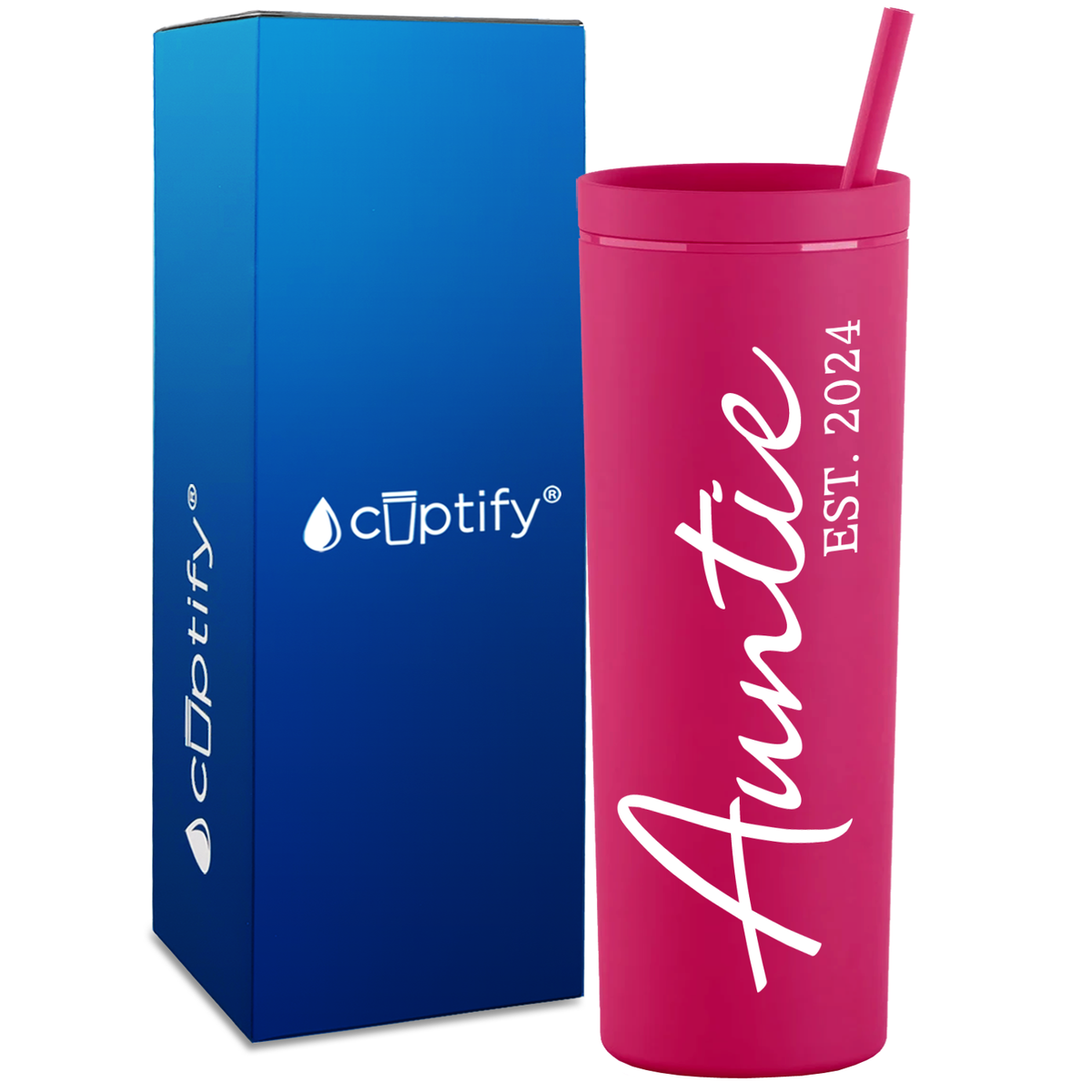 Auntie Established on 18oz Acrylic Skinny Tumbler