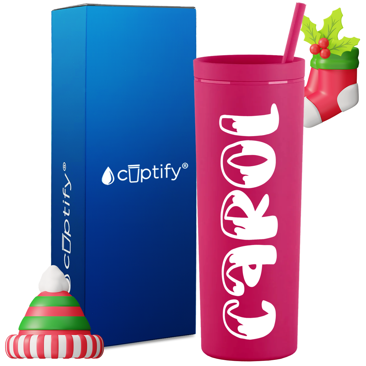 Personalized Frosty Style on 18oz Acrylic Christmas Tumbler