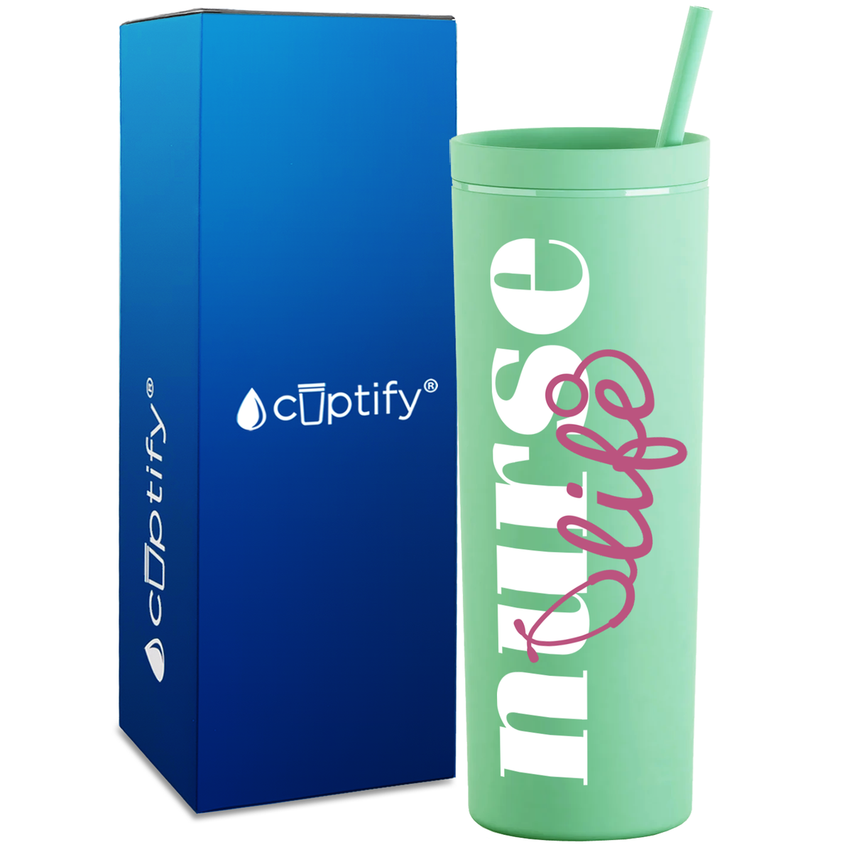 Nurse Life on 18oz Acrylic Skinny Tumbler