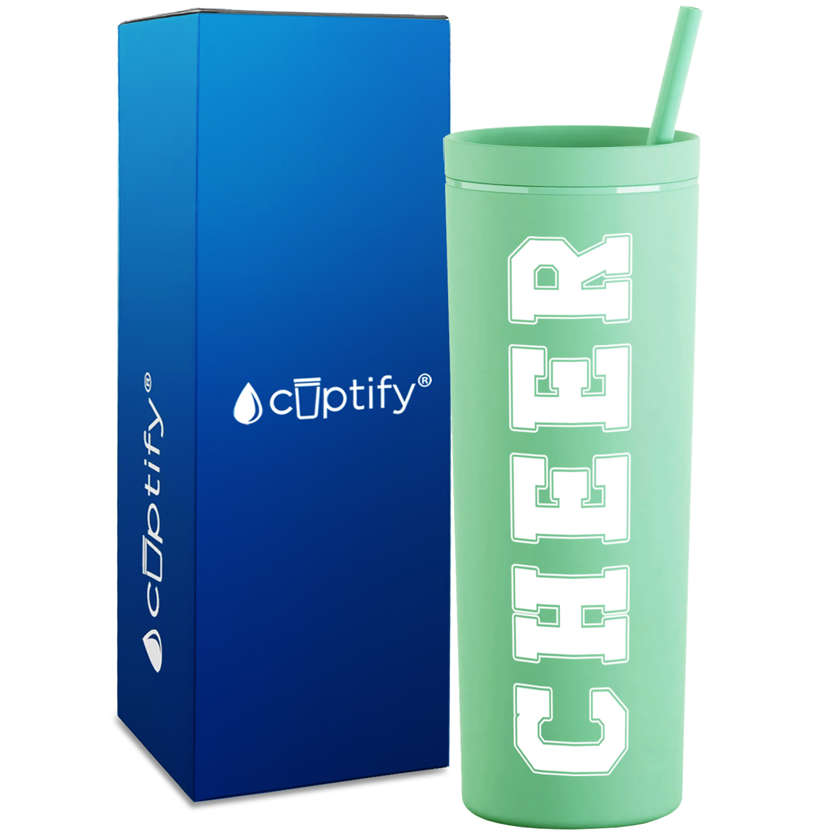 Cheer on 18oz Acrylic Skinny Tumbler