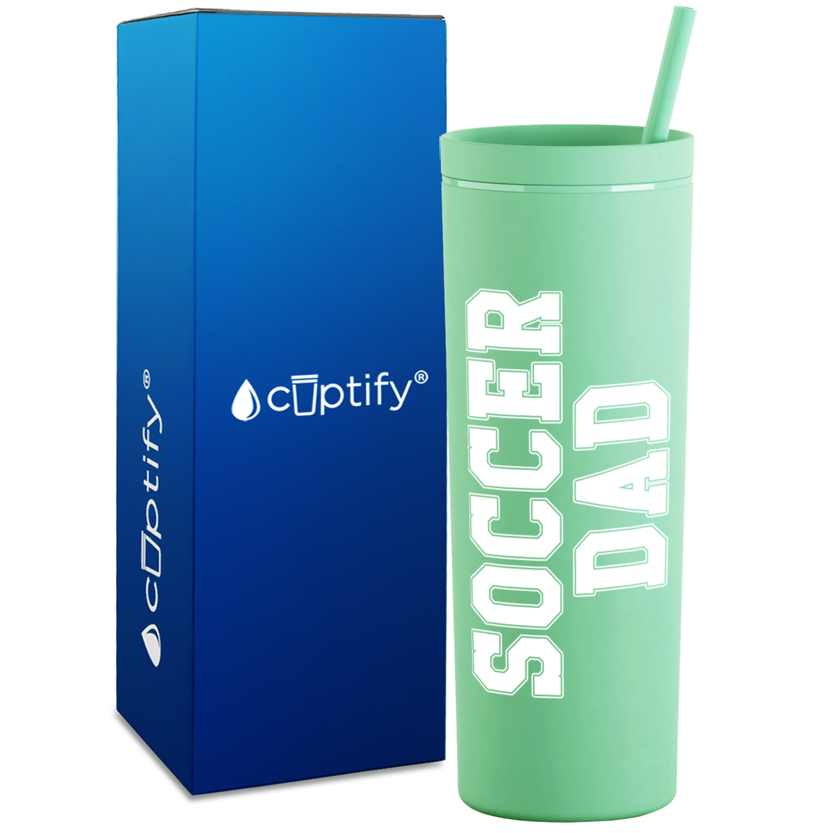 Soccer Dad on 18oz Acrylic Skinny Tumbler