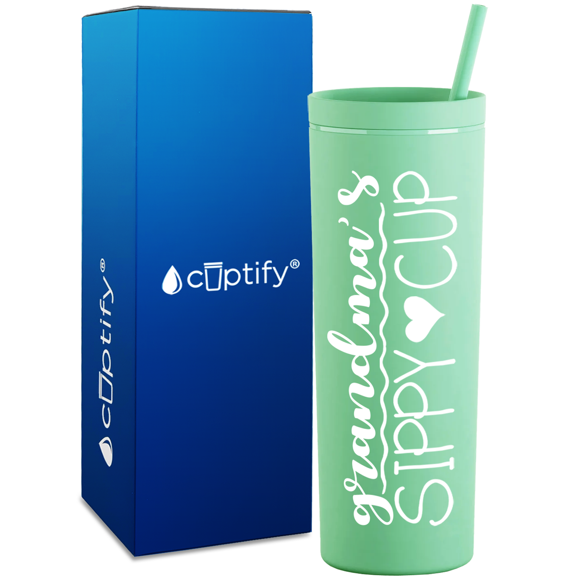 Grandma's Sippy Cup on 18oz Acrylic Skinny Tumbler