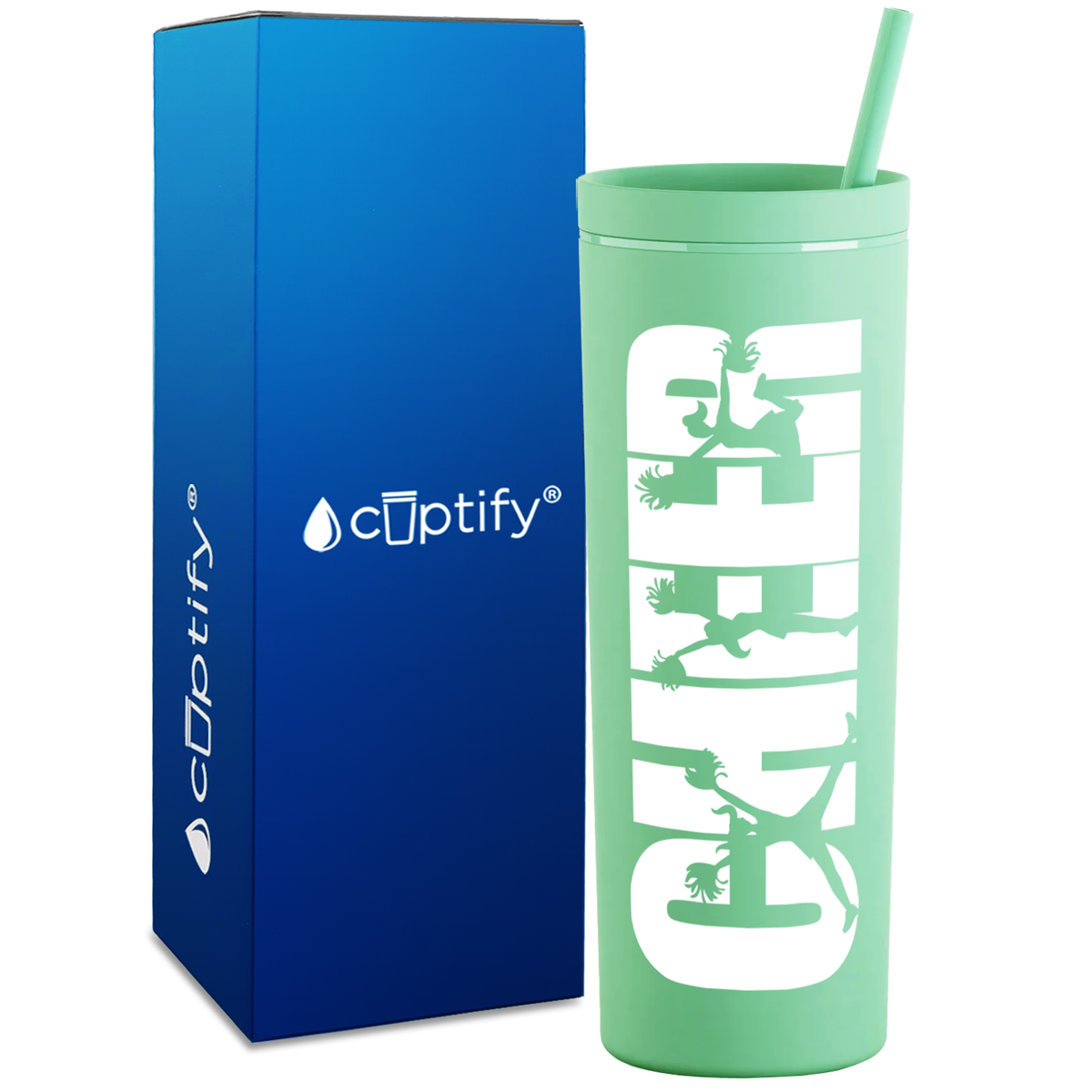 Cheer Leaders on 18oz Acrylic Skinny Tumbler
