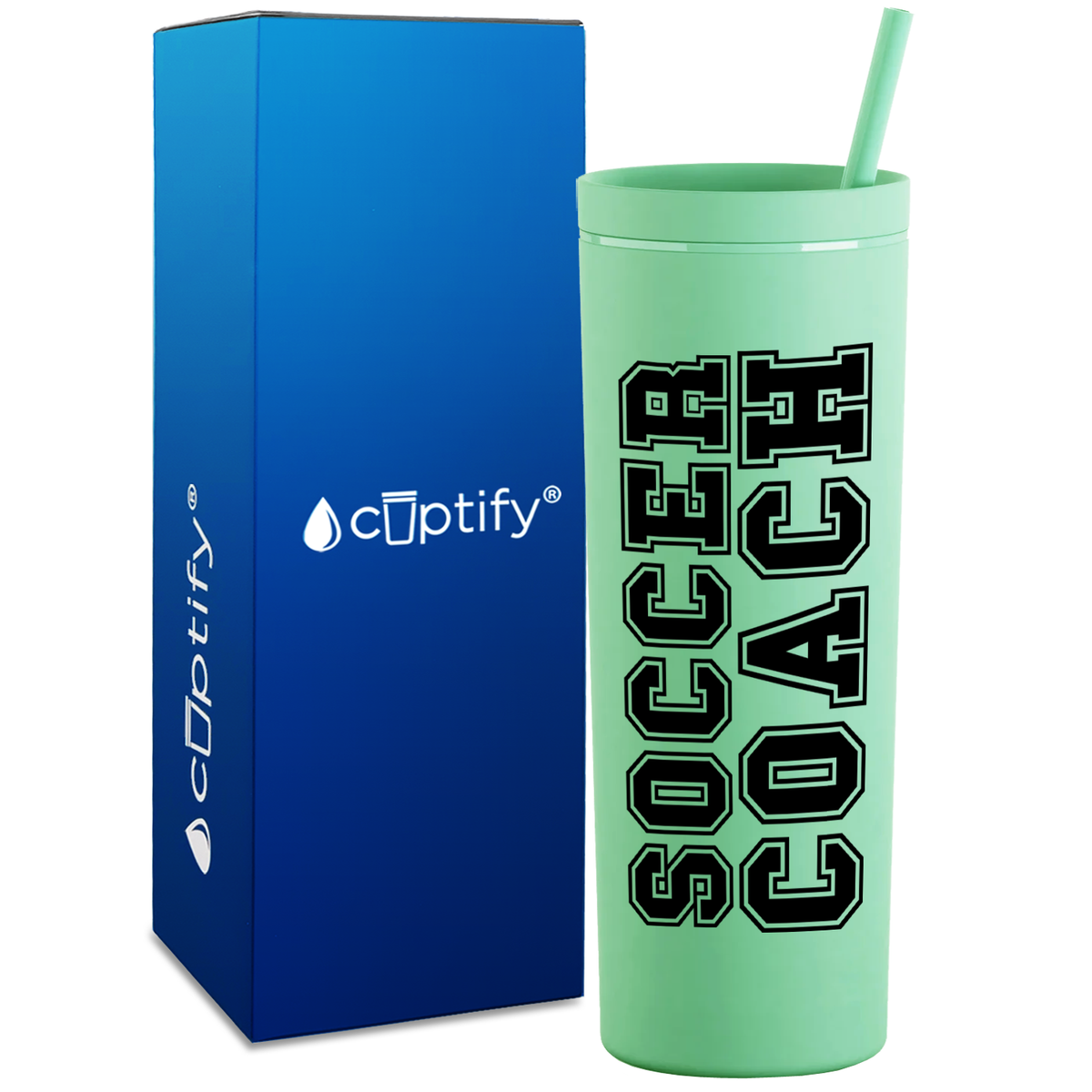Soccer Coach on 18oz Acrylic Skinny Tumbler