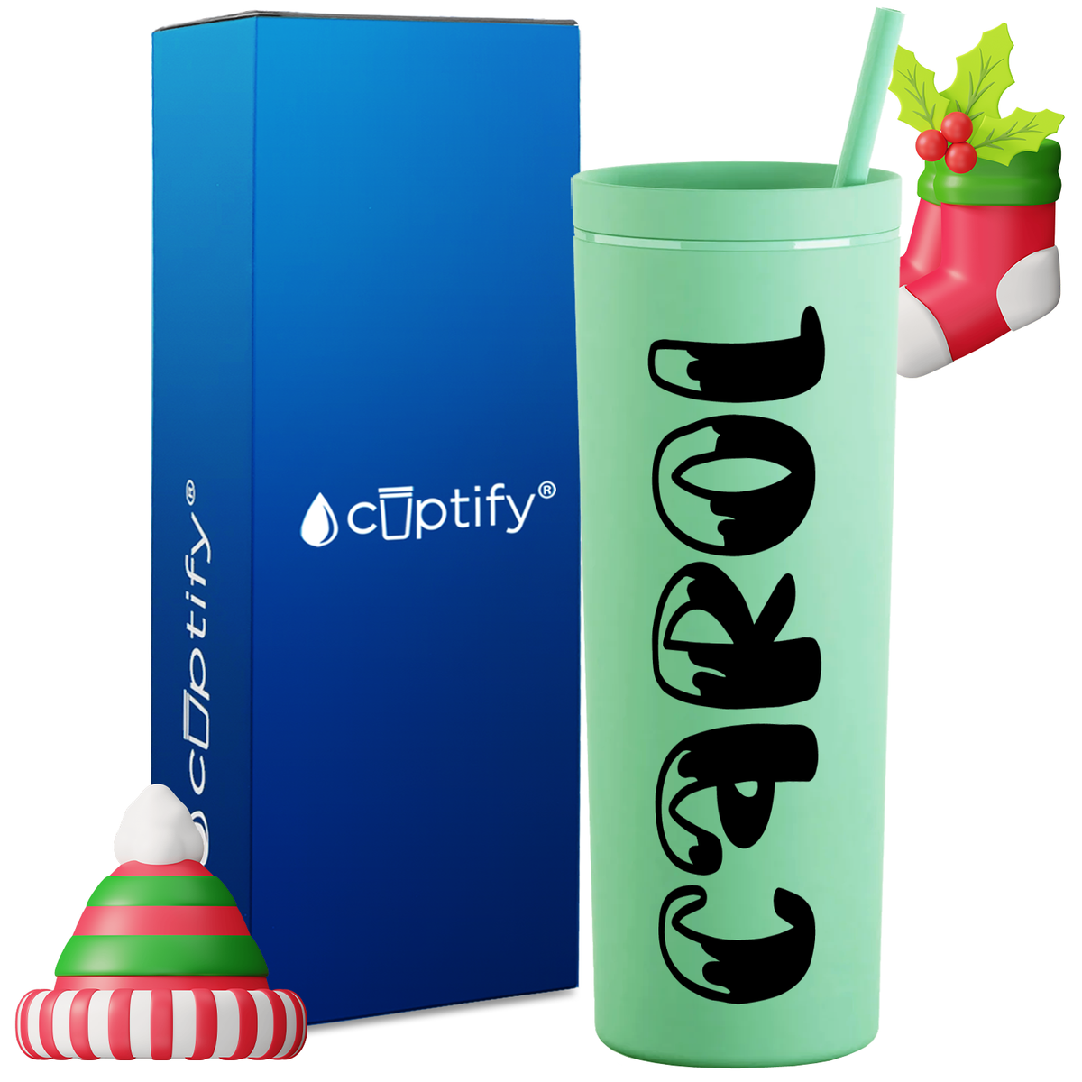 Personalized Frosty Style on 18oz Acrylic Christmas Tumbler