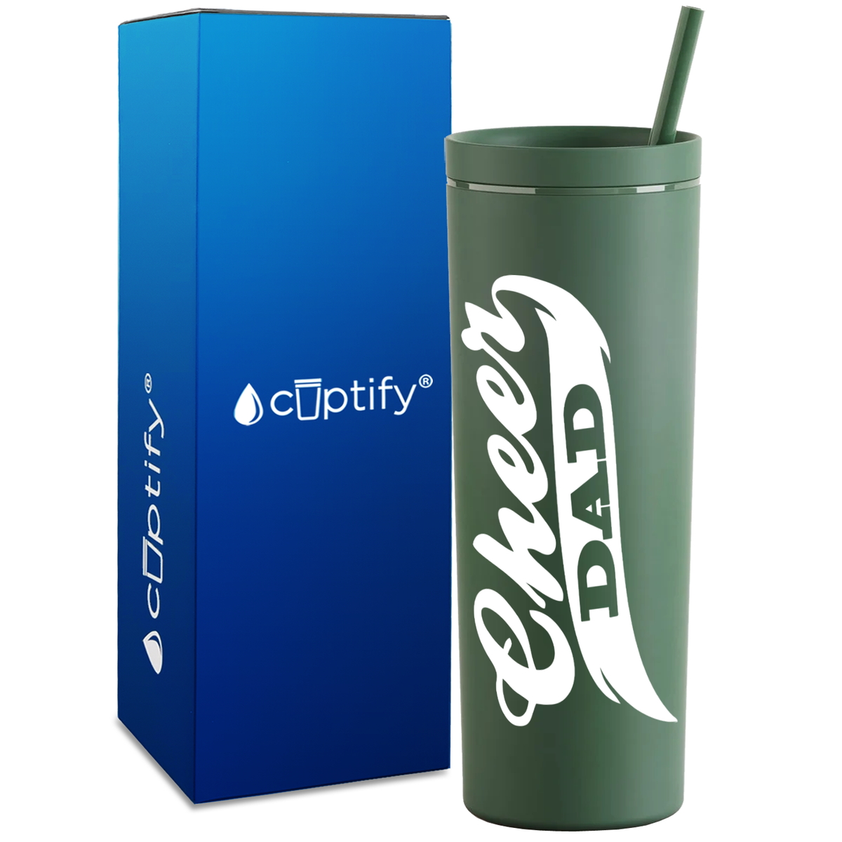 Cheer Dad on 18oz Acrylic Skinny Tumbler